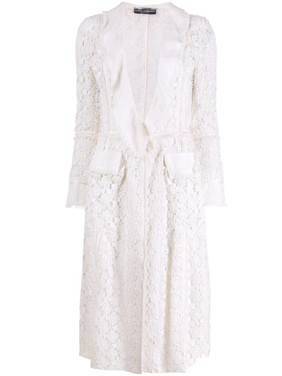 Pre-owned Dolce & Gabbana 1990's Lace Jacket In White