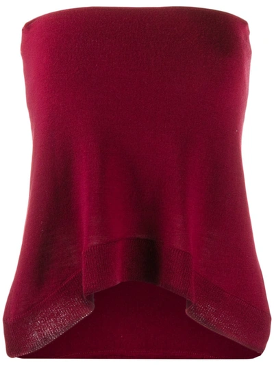 Pre-owned Maison Margiela 2000's Strapless Shirt In Red