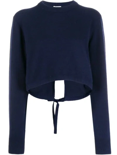 Chloé Back Tie Cropped Jumper In Blue