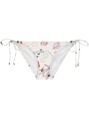 Tory Burch Floral Bikini Bottoms In White