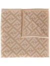 Fendi Patterned Ff Logo Shawl In F0qb9 Beige