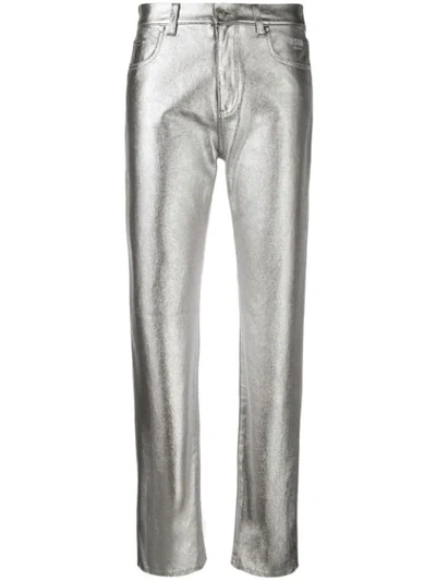 Msgm Beschichtete Jeans In Silver