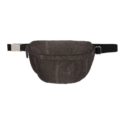 Etro Black Paisley Belt Bag In 0001 Black