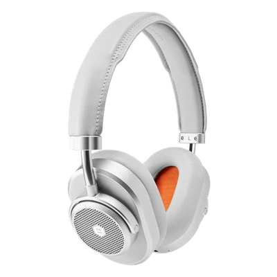 Master & Dynamic Silver Mw65 Active Noise Cancellation Wireless Headphones In Grey Leather/silver Metal