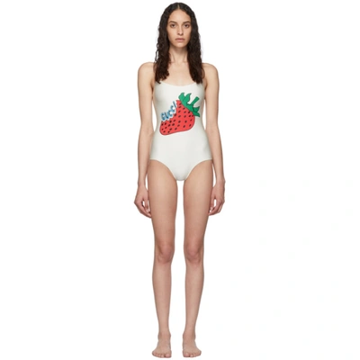 Gucci Off-white Strawberry One-piece Swimsuit