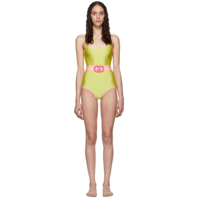 Gucci Yellow Plexi Belt One Piece In 7773 Butter