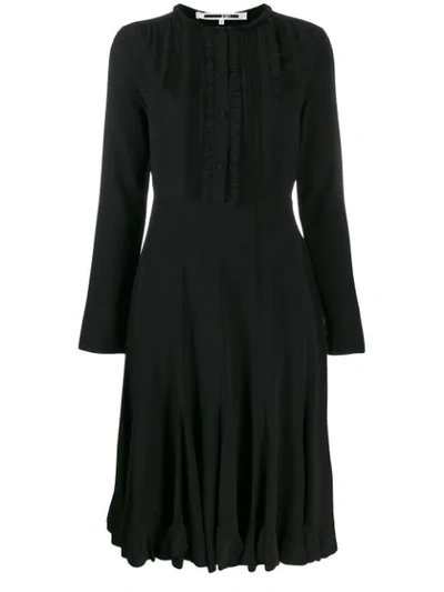 Mcq By Alexander Mcqueen Dress L/s Midi W/panel In Black
