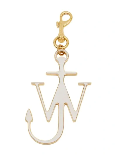 Jw Anderson Enamel Anchor Keyring In White