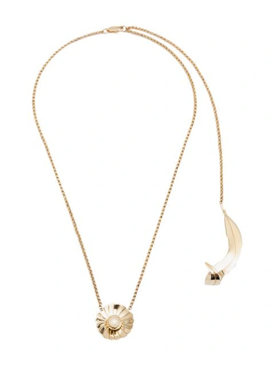 Jw Anderson Flower Pendant Necklace In Gold