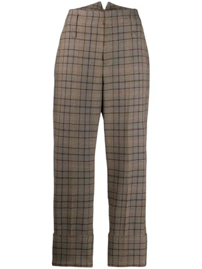 Brunello Cucinelli High-waist Cigarette Trousers In Brown