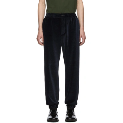 Etro Blue Velour Lounge Trousers In 0200 Blue