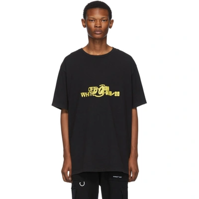 Off-white Halftone Short Sleeve T-shirt In Black In Blk Ylw