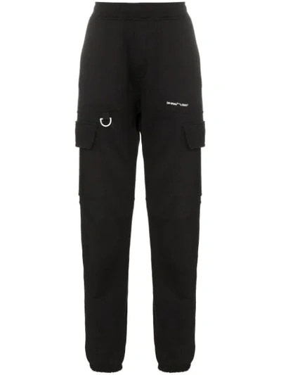 Off-white Men's Logo-detail Cargo Sweatpants In  Black