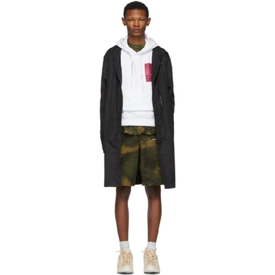 Off-white Black Unfinished Raincoat In Blk Sil