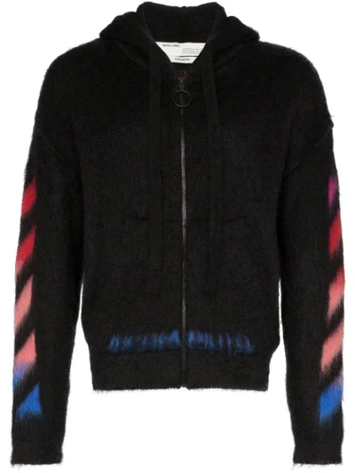 Off-white Black & Multicolor Brushed Mohair Diag Hoodie