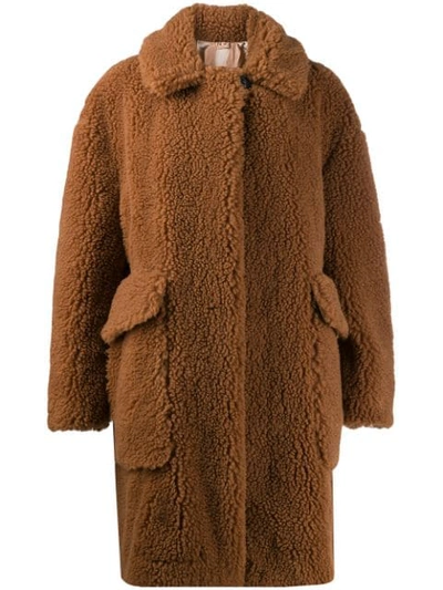 N°21 Faux-shearling Teddy Coat In Brown