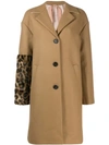 N°21 Leopard-sleeve Single-breasted Wool Coat In Neutrals