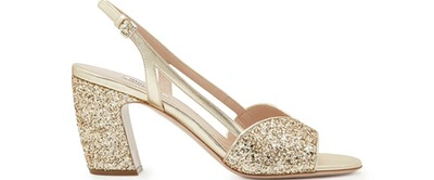 Miu Miu Sequinned Sandals In Pirite