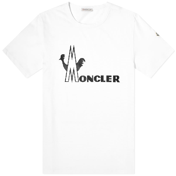 Moncler Men's Vintage Logo Crewneck T-shirt In White | ModeSens