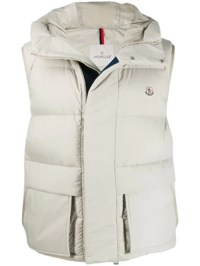 Moncler Men's Lafage Flag Hooded Puffer Vest In Neutrals