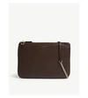 Sandro Leather Pouch Bag In Chocolate