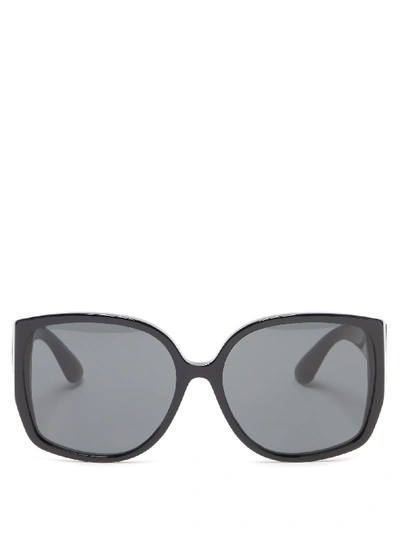 Burberry Tb-monogram Butterfly Acetate Sunglasses In Black