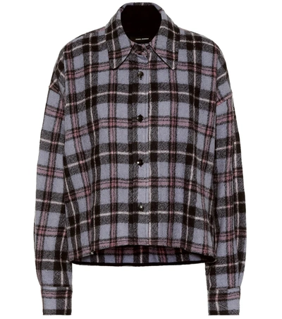 Isabel Marant Tartan Brushed-wool Shirt In Blue