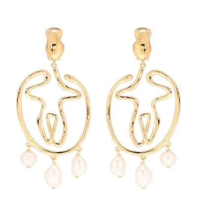 Chloé Femininities Gold-tone Pearl Clip Earrings