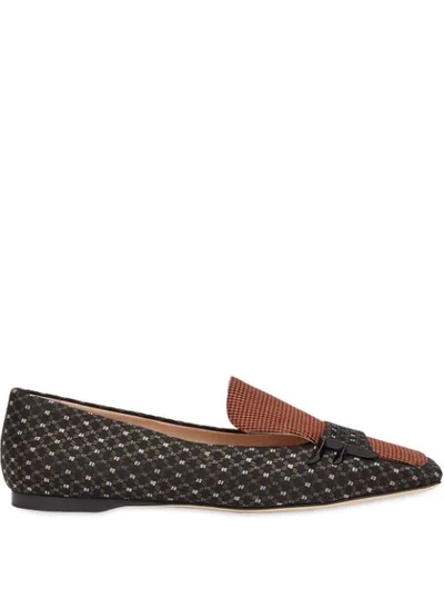 Fendi Ffreedom Square-toe Jacquard Loafers In Red