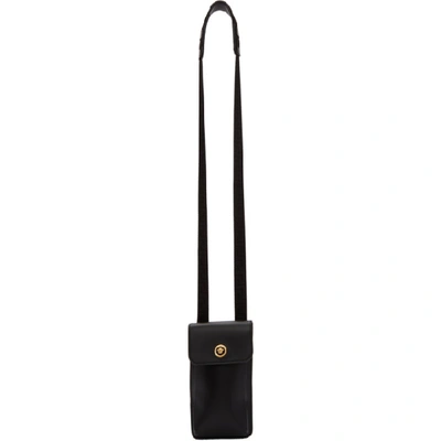 Versace Medusa Plaque Lanyard Pouch In Black