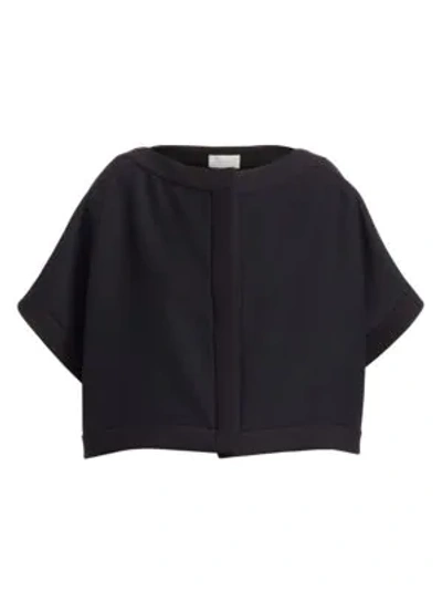 The Row Miri Wool Silk Cropped Jacket In Black
