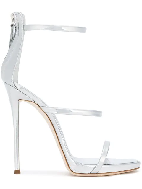 silver strappy sandals