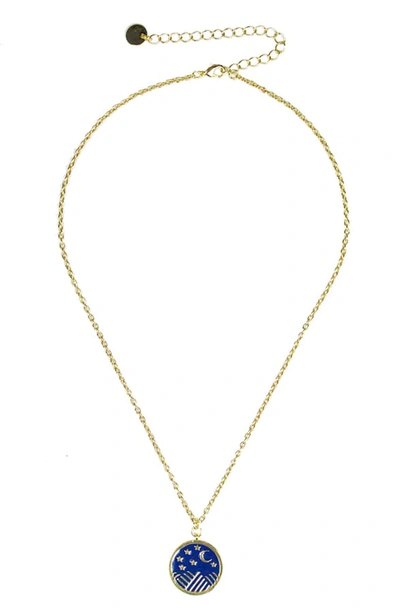 Jules Smith Pendant Necklace In Gold/ Blue