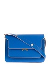 Marni Small Trunk Leather Shoulder Bag In Blue