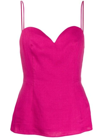 Theory Sweetheart Linen Sleeveless Top In Pink