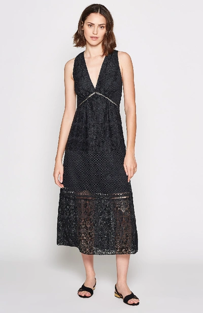 Joie Ardal Lace Dress In Caviar