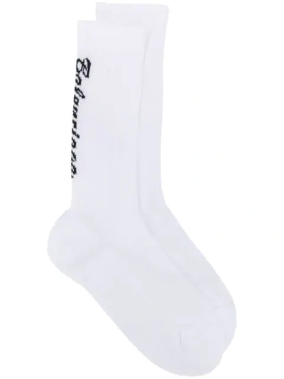 Balenciaga Socks In White Cotton
