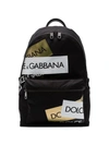 Dolce & Gabbana Dolce And Gabbana Black Logo Tape Backpack