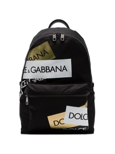 Dolce & Gabbana Dolce And Gabbana Black Logo Tape Backpack