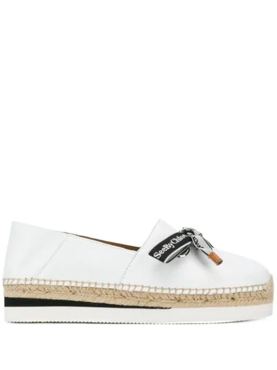 See By Chloé Essie Leather Espadrilles In White ModeSens