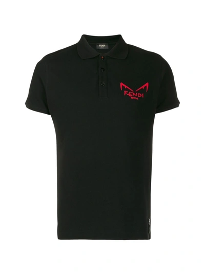 Fendi Bag Bugs Polo Shirt In Black