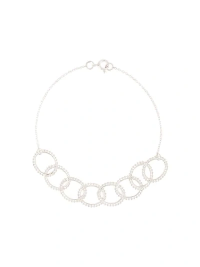 Natalie Marie Dotted Oval Chain Bracelet In Silver