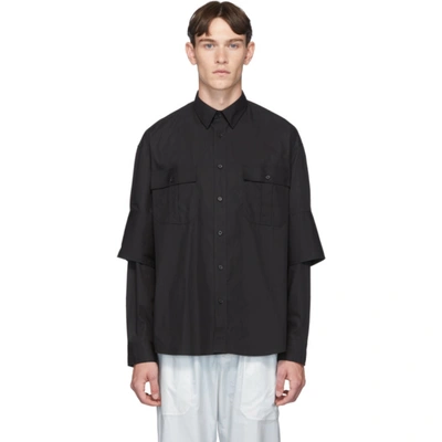 Jw Anderson Layered Sleeves Shirt In 999 Black