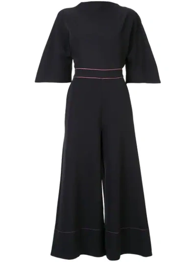 Roksanda Aria Bow-embellished Crepe Jumpsuit In Black