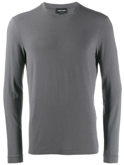 Giorgio Armani Fitted Sweatshirt In Grey