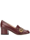Gucci Double G Fringed Loafers In Red
