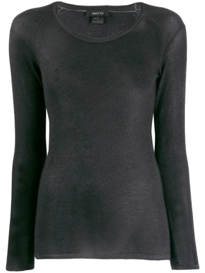 Avant Toi Scoop-neck Knit Top In V00023 Nnero