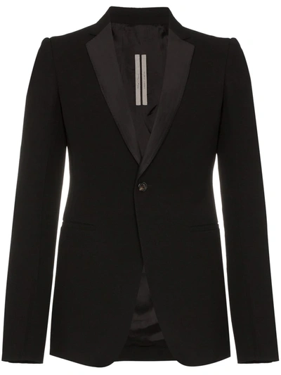 Rick Owens Single-breasted Blazer In Blue