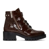 3.1 Phillip Lim Women's Hayett Croc-embossed Leather Combat Boots In Cordovan
