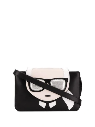 Karl Lagerfeld K/ikonik Triple Pouch Mini Bag In Black